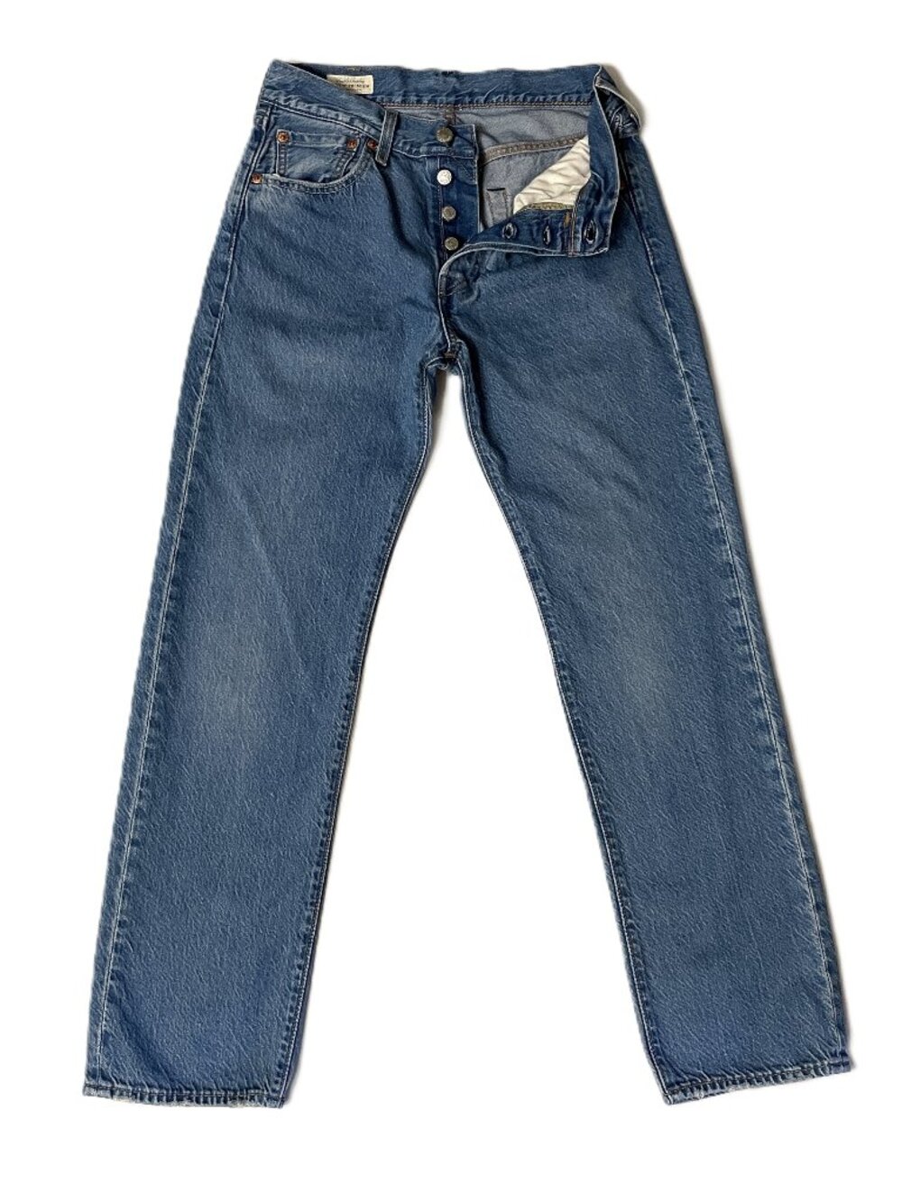 Levi's 501 Jeans Men's 28x30 Blue Button Fly Big E Modern Straight Original Fit